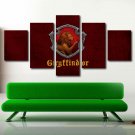 Large Lion Painting on Canvas Harry Poter Gryffindor Poster 5 Piece Wall Art Set