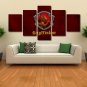 Large Lion Painting on Canvas Harry Poter Gryffindor Poster 5 Piece Wall Art Set
