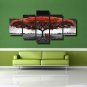 Red Maple Tree Painting Giclee Art Prints Poster on 5 Pcs Canvas Wall Art Decor