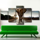 Multi 5 Panel Wall Art Elephant Poster Canvas Original Painting Prints on Giclee