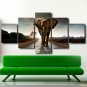 Multi 5 Panel Wall Art Elephant Poster Canvas Original Painting Prints on Giclee