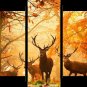 Elk Mule Deer Painting Art Print Poster 5 Panel Canvas Wall Art Livingroom Decor