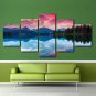 Abstract Watercolor Landscape Painting 5 Multi Panel Canvas Wall Art Decoration
