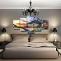 5 Multi Panel Canvas HD Vintage Tropical Painting Large Fish Wall Art Decoration