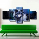 Lonely Wolf Poster Vintage Painting Prints on Multi Panel Canvas Wall Art Decor
