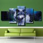 Lonely Wolf Poster Vintage Painting Prints on Multi Panel Canvas Wall Art Decor