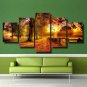 Autumn Landscape Wall Painting on 5 Multi Panel Canvas Wall Art Home Decoration
