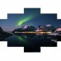 Northern Lights Abstract Landscape Canvas Aurora Borealis Painting Wall Art Blue