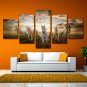 Horse Racing Poster Fine Art Animal Painting Giclee 5 Piece Wall Art Canvas