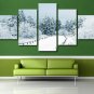 Winter Landscape Painting Snow Covered Forest Poster 5Pcs Canvas Wall Art Giclee