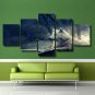 Multi 5 Panels Canvas Original Lone Wolf Painting Animal Posters Wall Art Decor