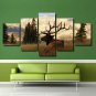 Elk Mule Deer Painting Antlers Print Poster 5 Piece Canvas Wall Art Decoration