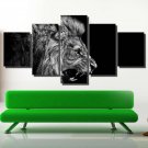 Roaring Lion Poster Wild Animal Wall Art 5 PCS Set Canvas Painting Prints Giclee