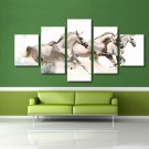 Running Horse Racing Poster Animal Painting Giclee Print 5 Piece Wall Art Canvas