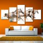 Running Horse Racing Poster Animal Painting Giclee Print 5 Piece Wall Art Canvas