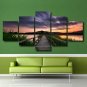 Large Sunset Art Painting Bridge 5 Multi Panel Canvas Livingroom Wall Art Decals