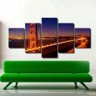 Golden Gate Bridge Oil Painting Art Poster Multi 5 Panel Canvas Wall Art Decor