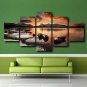 Cloud Evening Glow Oil Painting Art Poster Multi 5 Panel Canvas Wall Art Decor