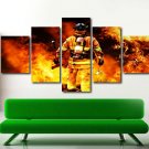Firefighting Painting Movie Poster Print on 5 Piece Canvas Wall Art Set Unframed