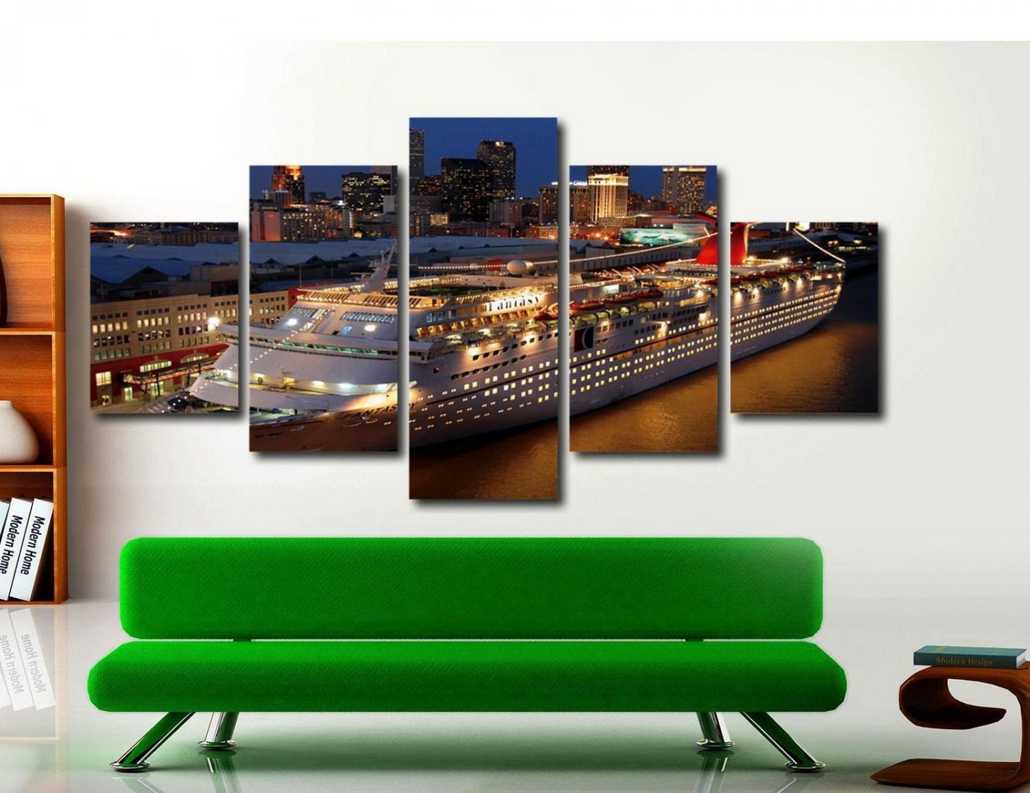 Large Cruise Ship Poster Seascape Painting Giclee 5 Piece Wall Art ...