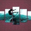 5 Piece Sports Surfing Wall Art Painting Surfer Poster Print on Canvas no Framed