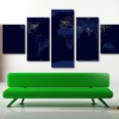 Vintage Large WORLD MAP Mural Poster 5 Piece Canvas Giclee Wall Art Set Decals