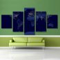 Vintage Large WORLD MAP Mural Poster 5 Piece Canvas Giclee Wall Art Set Decals