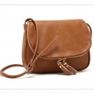 HB001-Hot Sale Tassel Women Bag Leather Brown