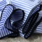 BENANDLU handmade - Scarf in blue striped and flower (silk, cotton, roses)