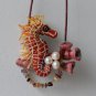 BENANDLU - Embroidered pendant. Seahorse (silk embroidery)