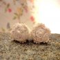BENANDLU - Stud earrings-rose silk and silver