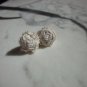 BENANDLU - Stud earrings-rose silk and silver