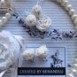 BENANDLU - Stud earrings-rose silk and silver