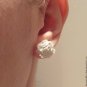 BENANDLU - Stud earrings-rose silk and silver