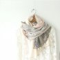 BENANDLU handmade - Tippet or scarf. Giorgio Armani silk, cotton, roses, stripes