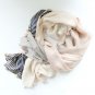 BENANDLU handmade - Tippet or scarf. Giorgio Armani silk, cotton, roses, stripes