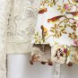 BENANDLU handmade - Tippet or scarf. Blue rim, birds, roses. Silk and cotton