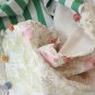 BENANDLU handmade - Tippet or scarf. Patchwork. Silk and cotton Liberty. Green stripes and roses