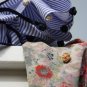 BENANDLU handmade - Tippet or scarf. Preppy style. Scarf in blue striped and flower