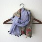 BENANDLU handmade - Tippet or scarf. Preppy style. Scarf in blue striped and flower