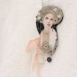 BENANDLU  - Brooch or pendant silk embroidery. "Lady in Rain".