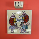 Ceramic Art Tile 6"x6" Ladybug garden party trivet or wall hand painted  NEW E61