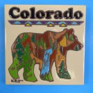 Ceramic Art Tile 6"x6" Colorado Bear stream mountain trivet wall keepsake G70