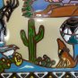 Ceramic Art Tile 6"x6" Arizona State tile Grand Canyon Saguaro coyote trivet E45