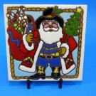 Ceramic Art Tile 6"x6" Western Santa Saint Nick Christmas w/ display stand G36