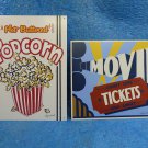 Mumment Popcorn Movie ticket screening room theater 2 pc set metal sign NEW S18