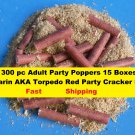 300 pc Adult Party Poppers 15 Boxes! Mandarin AKA Torpedo Red Party Cracker Snaps Fast Ship