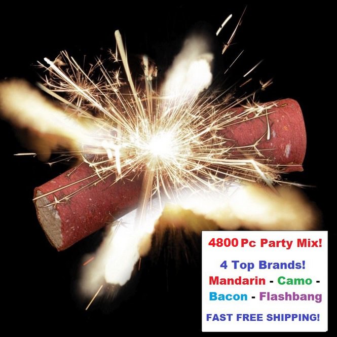 4800 pc BIG BALLER XL MIX Loud Adult Party Snaps Camo, Flash Bang, Bacon, Mandarin