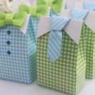50pcs My Little Man Blue Green Bow Tie Birthday Boy Baby Shower Favor Candy box