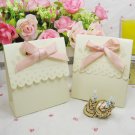 50pc gold Candy Box pink ribbon Wedding Favors box gift box candy box paper box